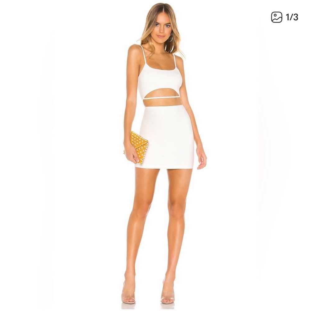 Superdown Cut-Out Ivory Mini Dress